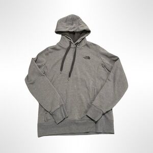 The North Face Gray Hoodie Sweatshirt Pullover Logo Back Print Women's Medium